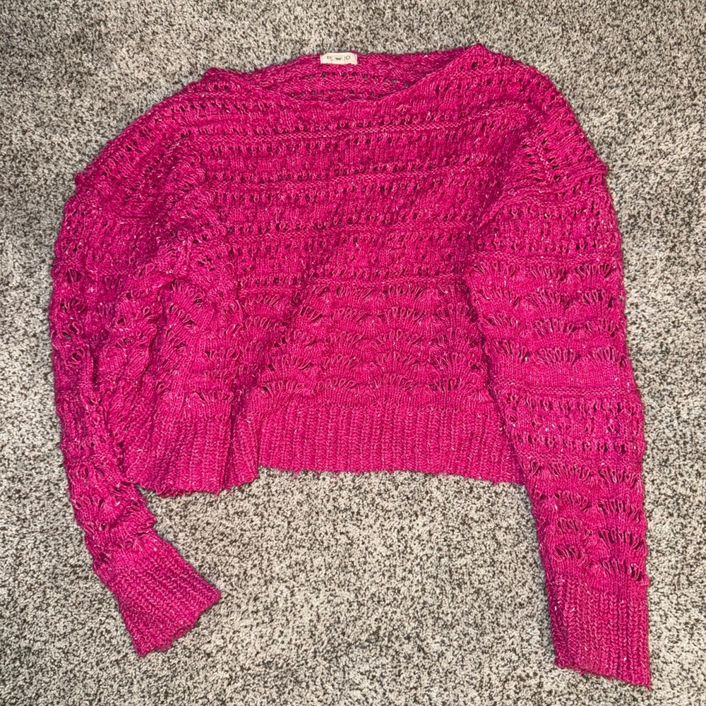 Pilcro Fuchsia Knit Sweater